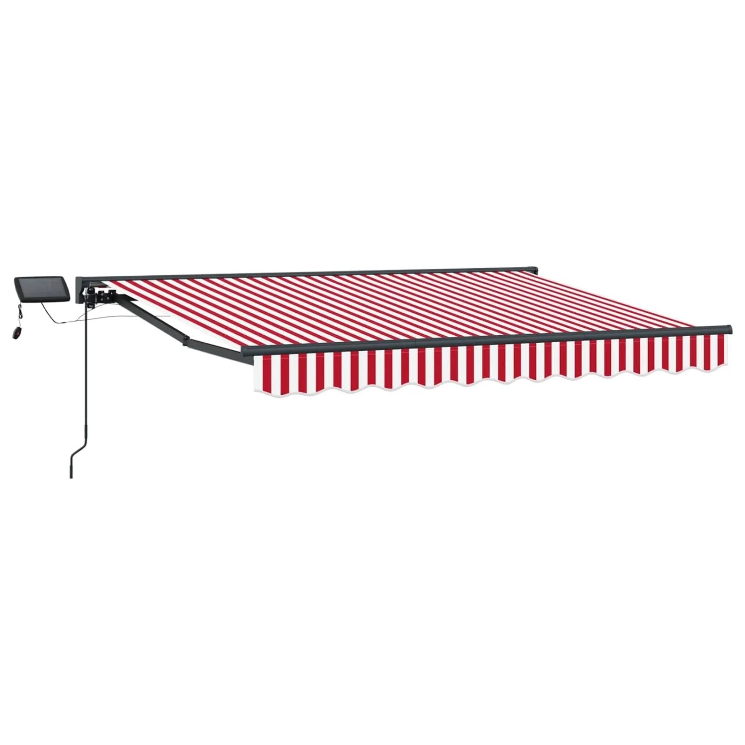 vidaXL Manueller Markisenrahmen mit LEDs Rot und Weiß 3 x 2,5 m 3420809