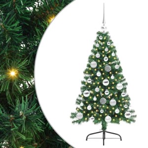 vidaXL Künstlicher Vorbeleuchteter Weihnachtsbaum Grün 120 cm PVC 3396994