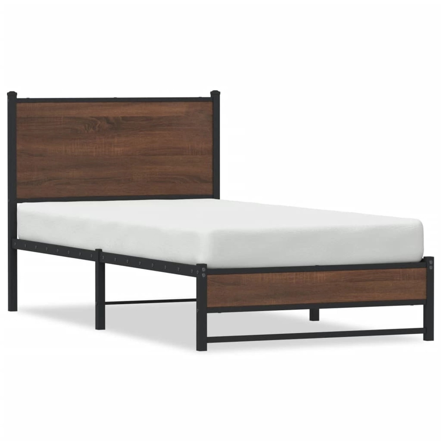 vidaXL Metallbett ohne Matratze Braun Eichen-Optik 90x200 cm 4007933 günstig online kaufen
