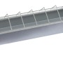 Silberner Futtertrog für Hühner, 50 cm lang, rechteckig und verzinkt.