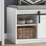 SoBuy Schuhbank mit Sitzfläche und Schiebetüren MDF Weiß FSR133-W_7