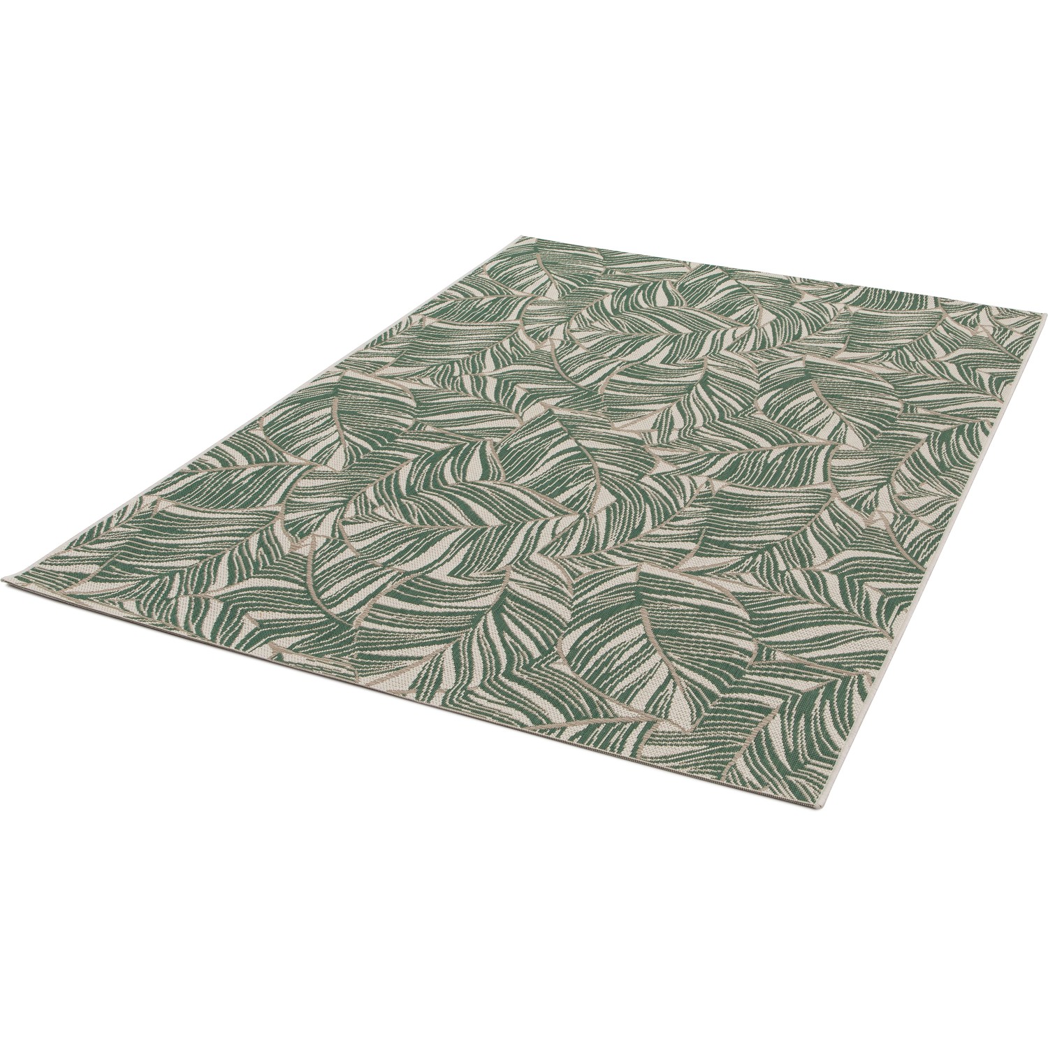 Primaflor In- und Outdoorteppich Paradise Leaves, 200x290cm, mit grünem Blätterdesign.