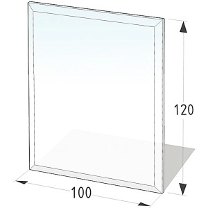 Rechteckige Lienbacher Glasbodenplatte (120x100 cm) als Funkenschutz für Kamin und Ofen.