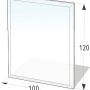 Rechteckige Lienbacher Glasbodenplatte (120x100 cm) als Funkenschutz für Kamin und Ofen.