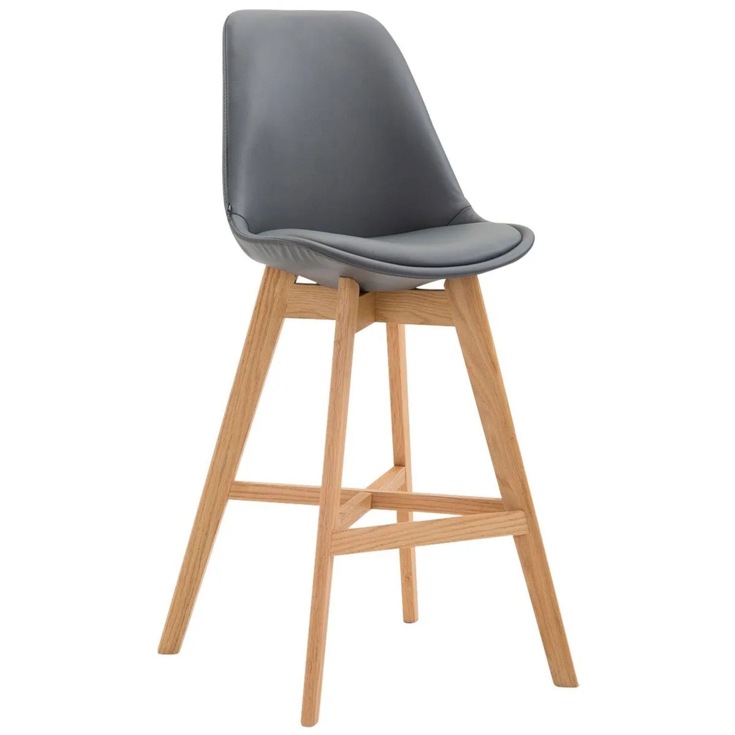 DELUKE Barhocker DUMIR Kunstleder Grau 48x56x112cm Barstuhl Mit Lehne Tresenhocker Tresenstuhl