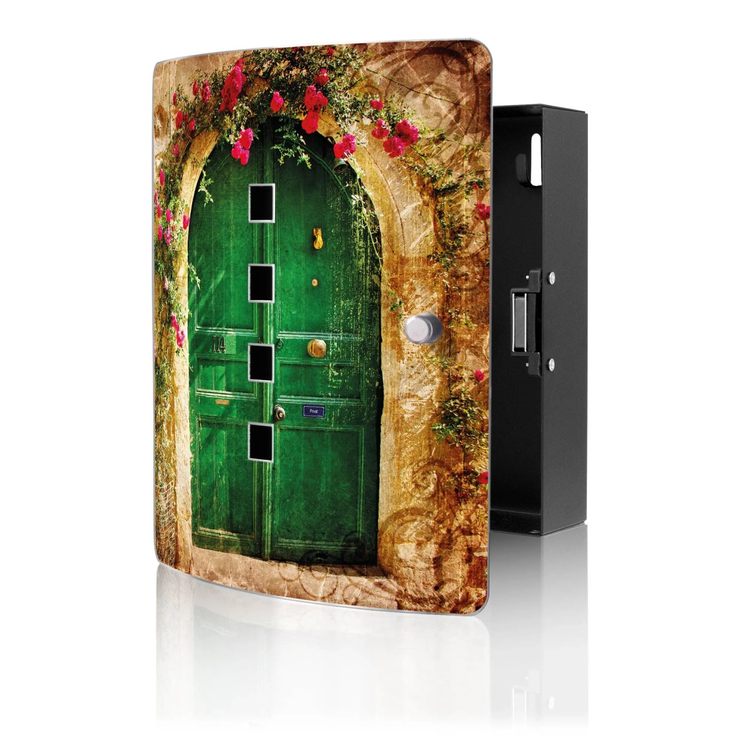 Banjado Design Schlüsselkasten Aus Edelstahl Für 10 Schlüssel 24x21,5x7cm Mit Magnetverschluss Motiv Ferienhaus
