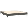 Boxspringbett vidaXL, dunkelgrau, 160x200 cm, Samt. Bettrahmen mit Lattenrost und Füßen.