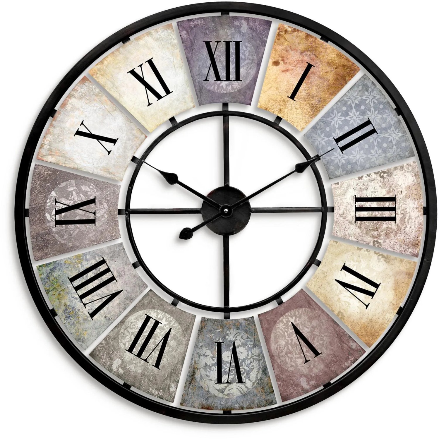 Sehr Große Vintage Wanduhr Im Retro-Design – 45 Cm Dekorative Uhr Für Wohnzimmer, Küche Oder Büro