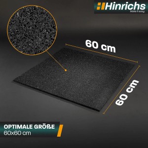 Hinrichs Antivibrationsmatte, 60x60 cm, für Waschmaschinen und Trockner zur Vibrationsminderung und Lärmschutz.