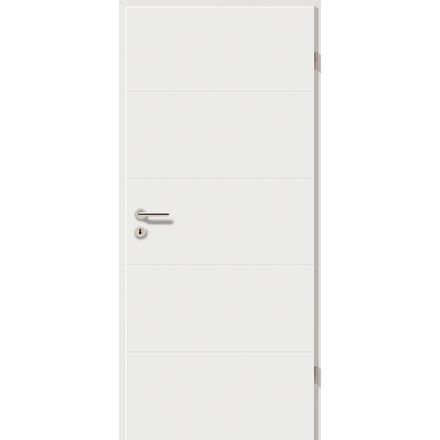 GetaDoor Zimmertür Neoline CPL-Folie Weiß 61 cm x 198,5 cm x 3,9 cm Anschlag R