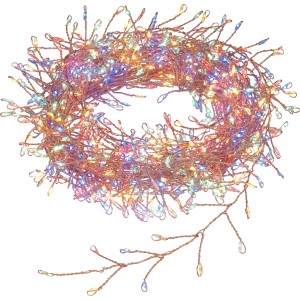 LED-Drahtlichterkette, 720 LEDs, Multi-Color, transparentes Kabel, 13 m Länge.