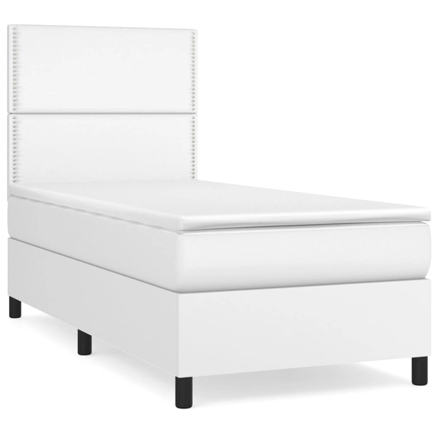 vidaXL Boxspringbett mit Matratze Weiß 100x200 cm Kunstleder1466052 günstig online kaufen