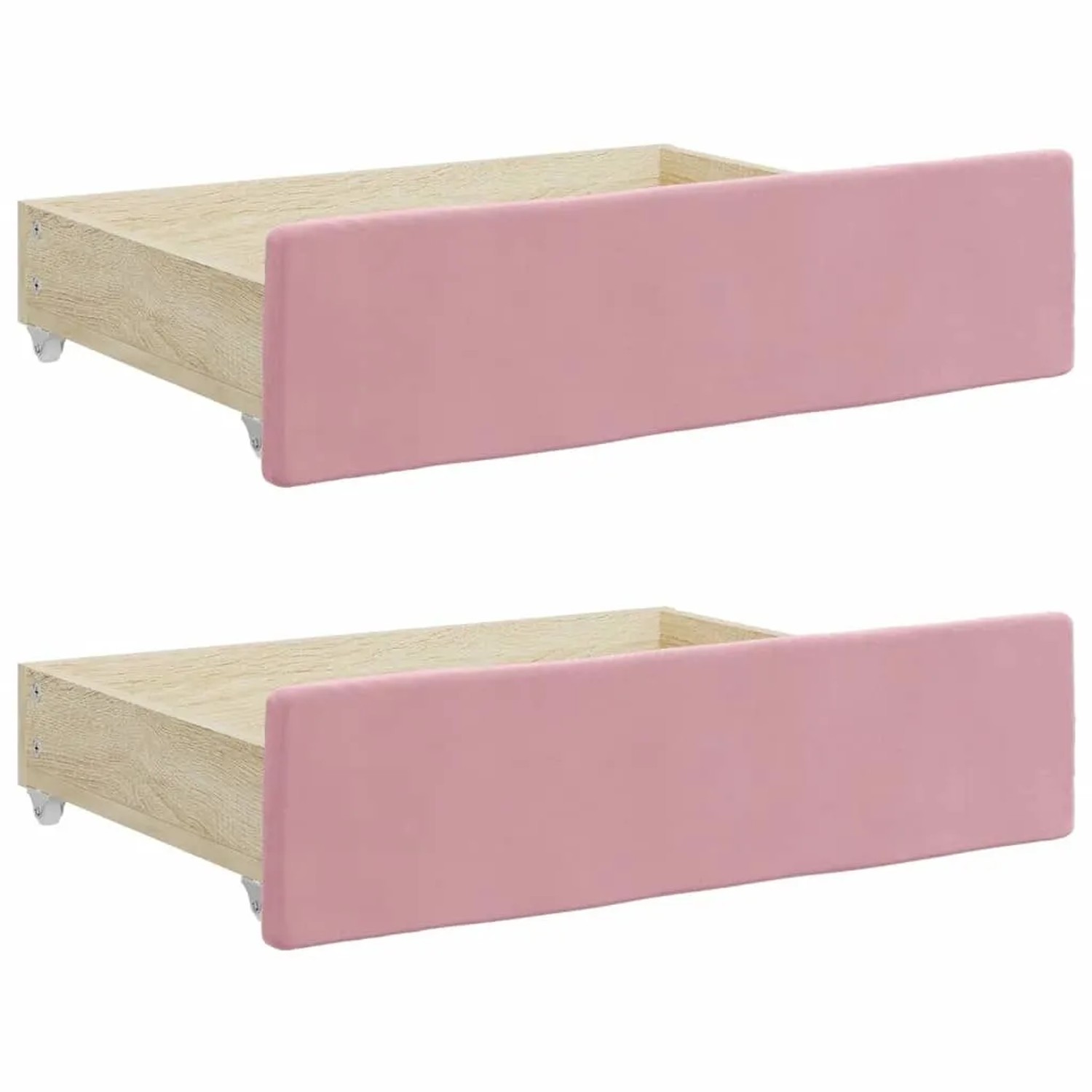 vidaXL Bettschubladen 2 Stk Rosa Holzwerkstoff und Samt 833919