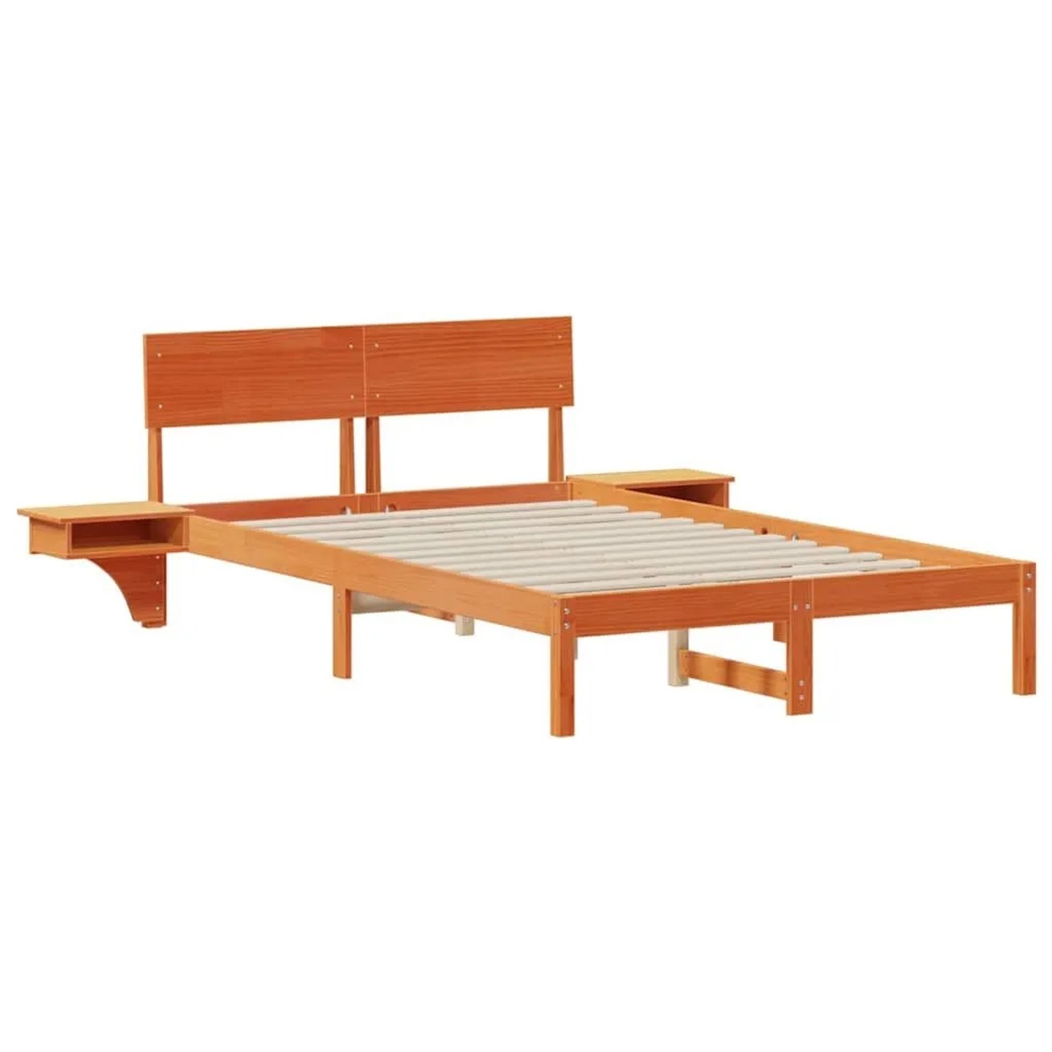 vidaXL Bettrahmen Wachsbraun 140 x 200 cm Massives Kiefernholz 873447