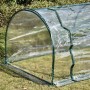 Grünes Furnicato Gewächshaus Treibhaus 250x100x80 cm mit Folie und Stahlrahmen.