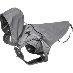 Graues ArmoredTech Hunde-Geschirr All Weather Gr. XXL mit Kapuze und D-Ringen.