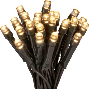 LED-Lichterkette mit 240 warmweißen LEDs und schwarzem Kabel für Innen- und Außenbereich.