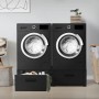 ML-Design Doppel Waschmaschinen Untergestell mit Schubladen, schwarz, für erhöhten Stand und Stauraum.
