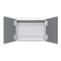 Offener DSK Spiegelschrank Aluminio Vegas, alufarben, 70 cm breit, mit zwei Einlegeböden.