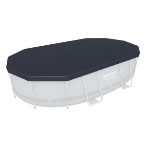 Bestway Pool Abdeckplane, oval, schwarz, für Pools mit Ø 427 x 250 cm – Schutz vor Schmutz.