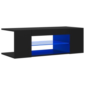 Schwarzer VidaXL TV-Schrank mit LED-Beleuchtung, 90x39x30cm, für Wohnzimmer.