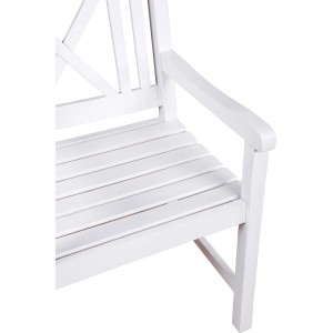 Weißer Garden Pleasure Armstuhl Malmö aus FSC®-Holz für Garten und Balkon.