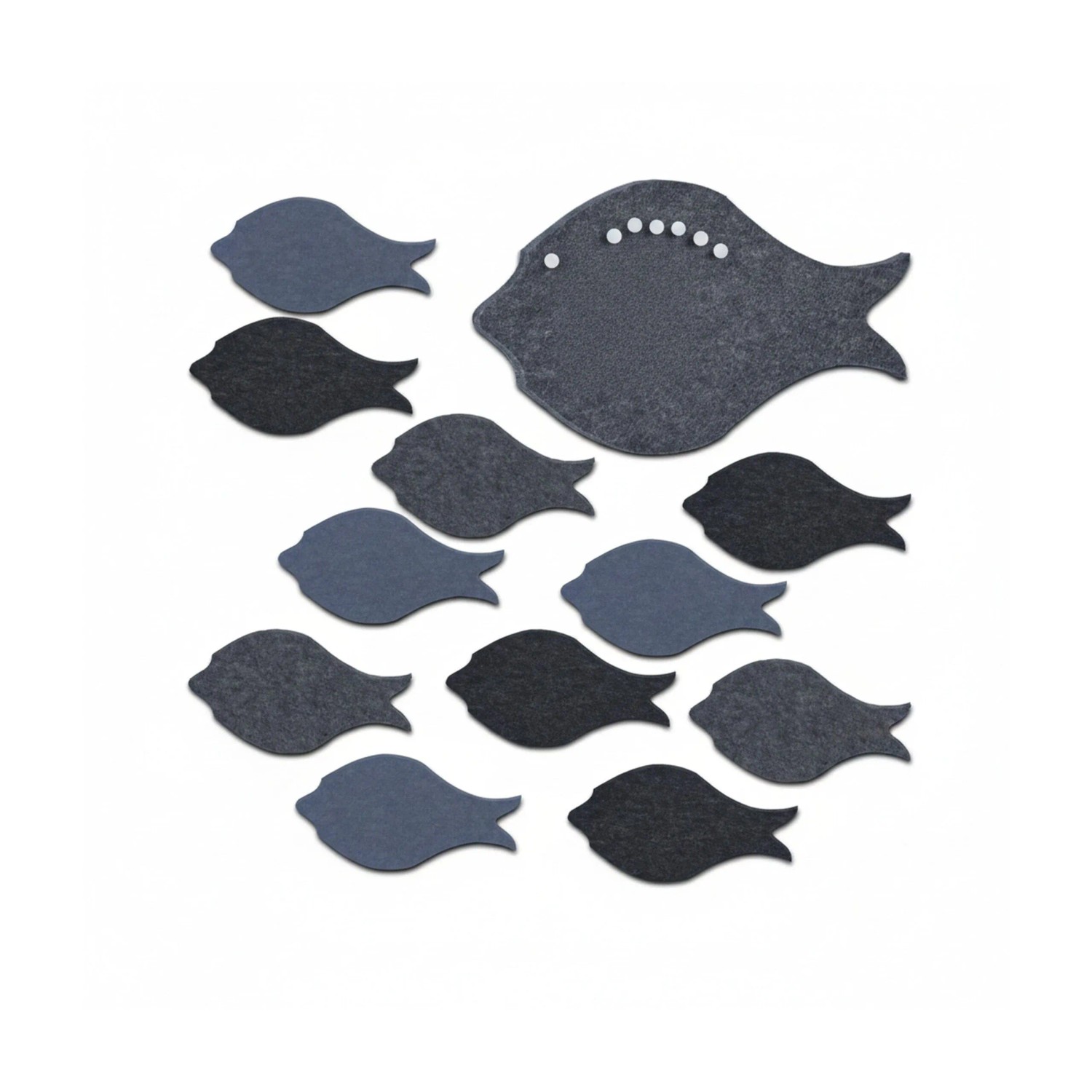 Relaxdays Filzpinnwand 12er Set Filz Anthrazit Blau Grau Selbstklebend 16 cm x 30 cm x 0,9 cm