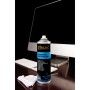 STALOC Power Schaum Reiniger Spraydose, blau-schwarz, auf Schreibtisch. Ideal für Bildschirm, Tastatur, Haushalt.