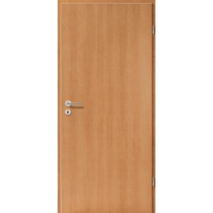 Zimmertür in Buche-Optik, 73,5x198,5 cm, Rechtsanschlag, mit Schloss und Bändern.