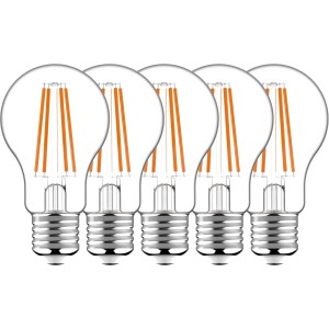5er-Set LED-Leuchtmittel E27 A60, 7W, warmweiß. Klassische Glühbirnen für Lampen und Leuchten.