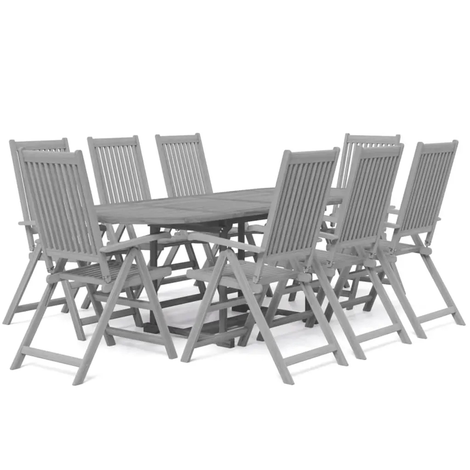 vidaXL 9-Tlg Garten-Essgruppe Massivholz Akazie 3079650