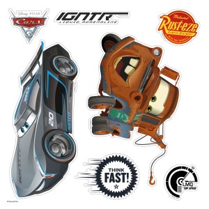 Komar Fenstersticker Cars, selbstklebende Wanddekoration mit Lightning McQueen und Hook.