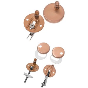 WC-Sitz Scharnier-Set in Kupferoptik, zur Befestigung von Toilettensitzen.