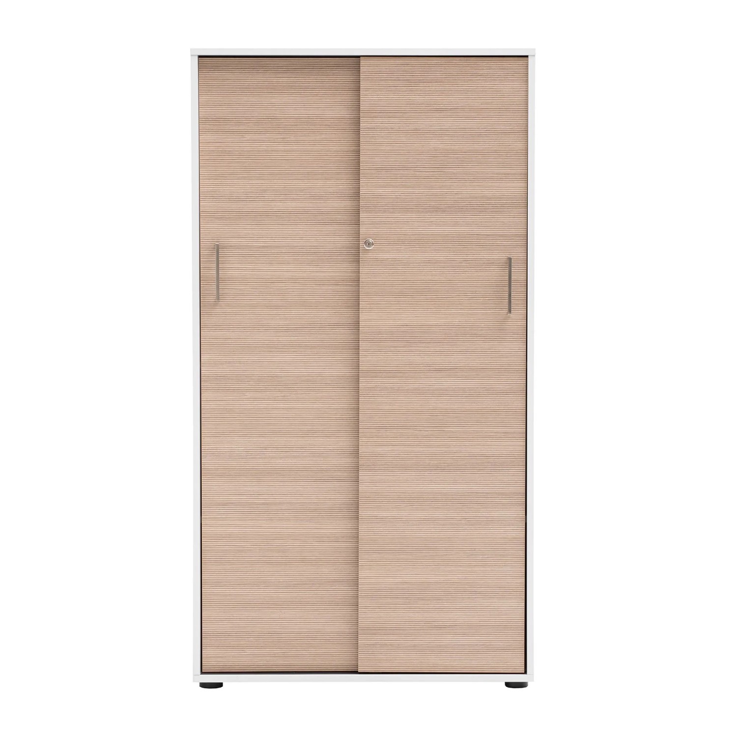 Schildmeyer Hochschrank Metz Schiebetür 150 cm x 80,1 cm x 38,2 cm Mattweiß