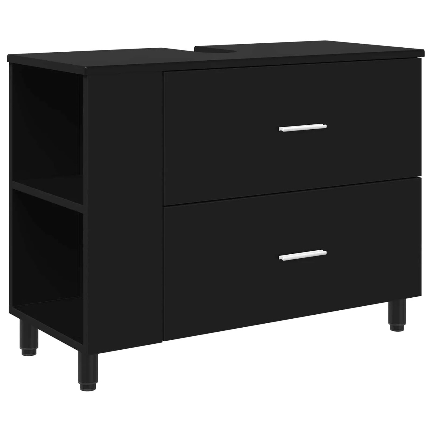 vidaXL Waschtisch Schwarz 80 x 35 x 60 cm Holzwerkstoff 889386