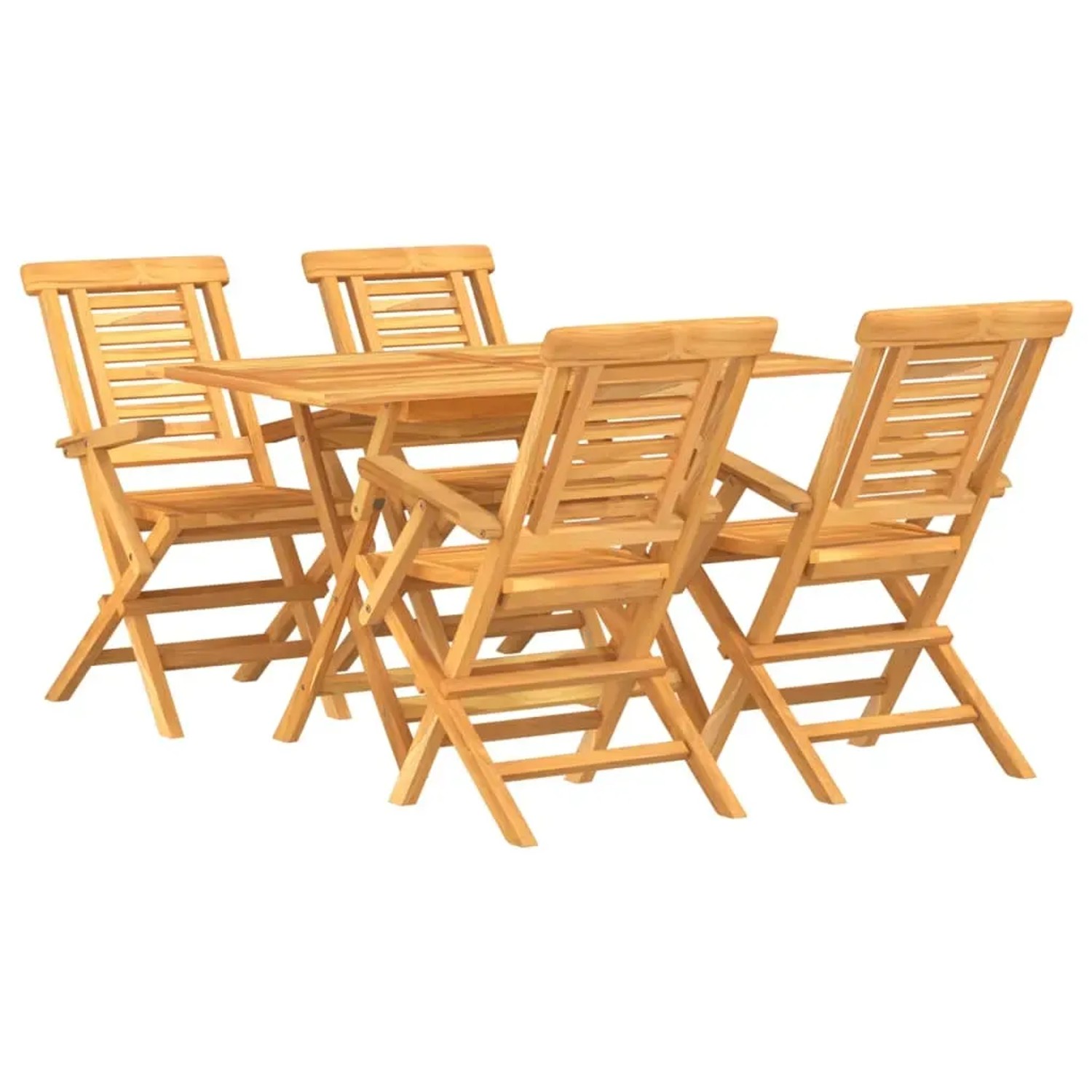 vidaXL 5-Tlg Garten-Essgruppe Massivholz Teak 3155001