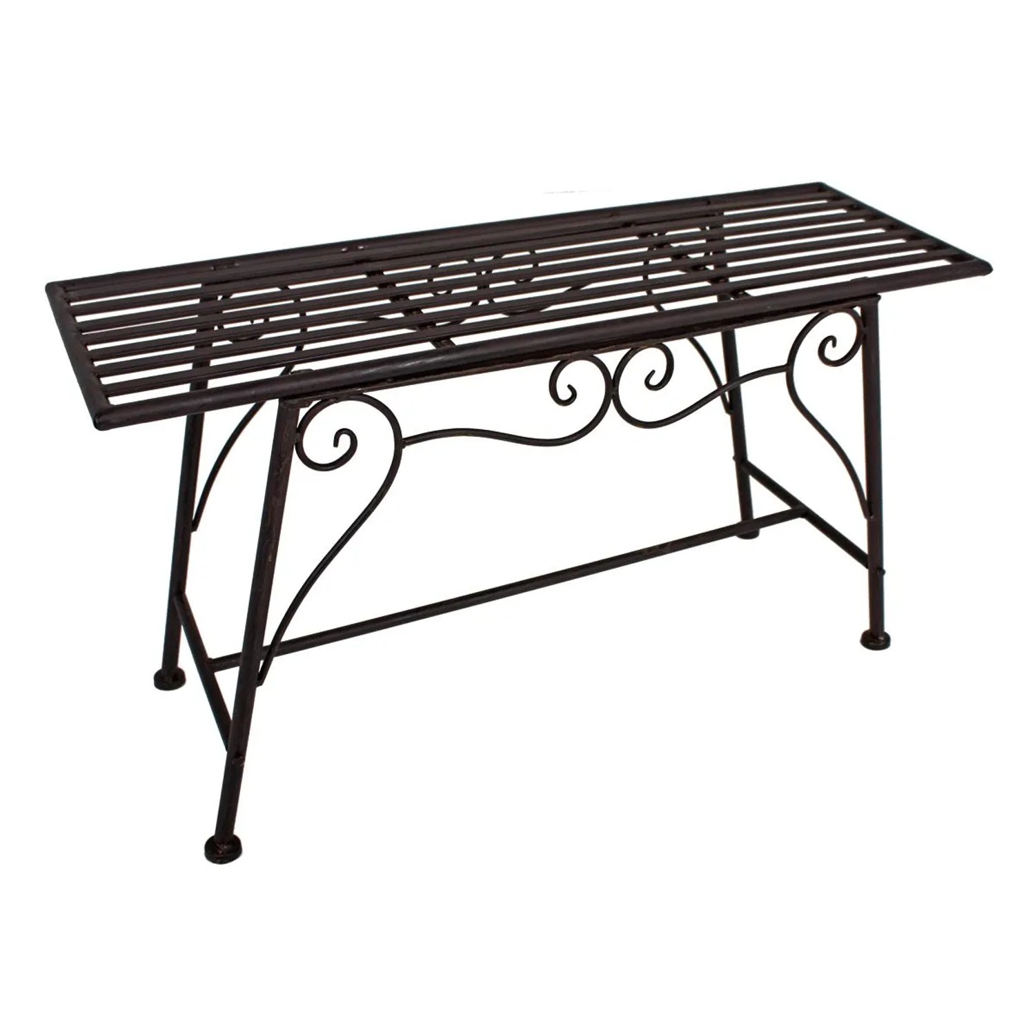 DELUKE Blumenbank RITA Stahl Schwarz-Braun 45x27x83cm Pflanzenständer Pflanzenregal Blumenregal