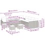 vidaXL Garten-Sofa-Set 14-tlg. Beige Poly Rattan mit Maßen. Gartenmöbel für Terrasse und Garten.