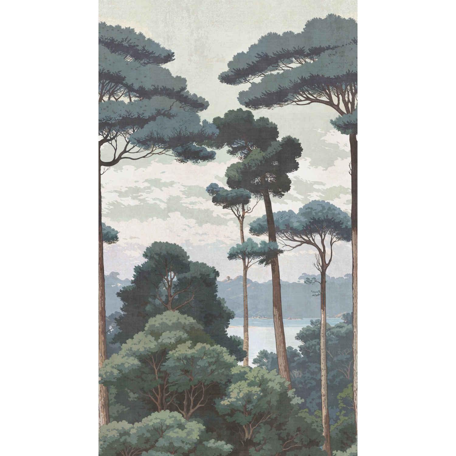 A.S. Creation Fototapete Wald Natur 1,59 m x 2,8 m Blau-Grau FSC® günstig online kaufen