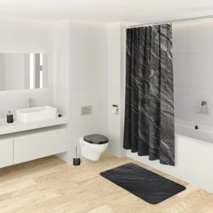 Sanilo Badteppich Granit 50x80 cm im modernen Badezimmer.