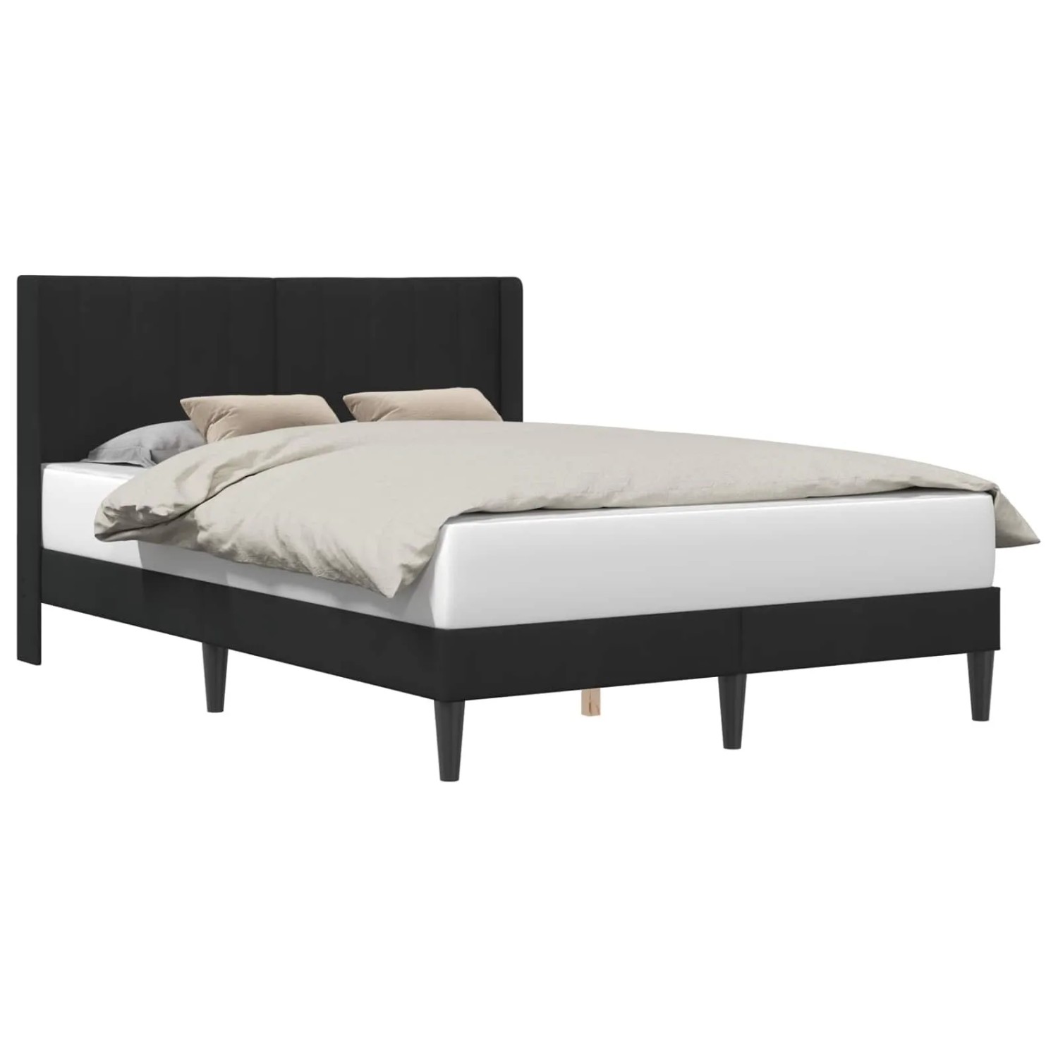 vidaXL Bettrahmen mit Kopfteil Schwarz 140 x 190 cm Samt 42027507