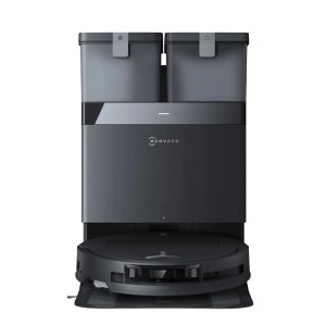 ECOVACS DEEBOT T50 OMNI Saug- und Wischroboter mit OMNI-Station in Schwarz.