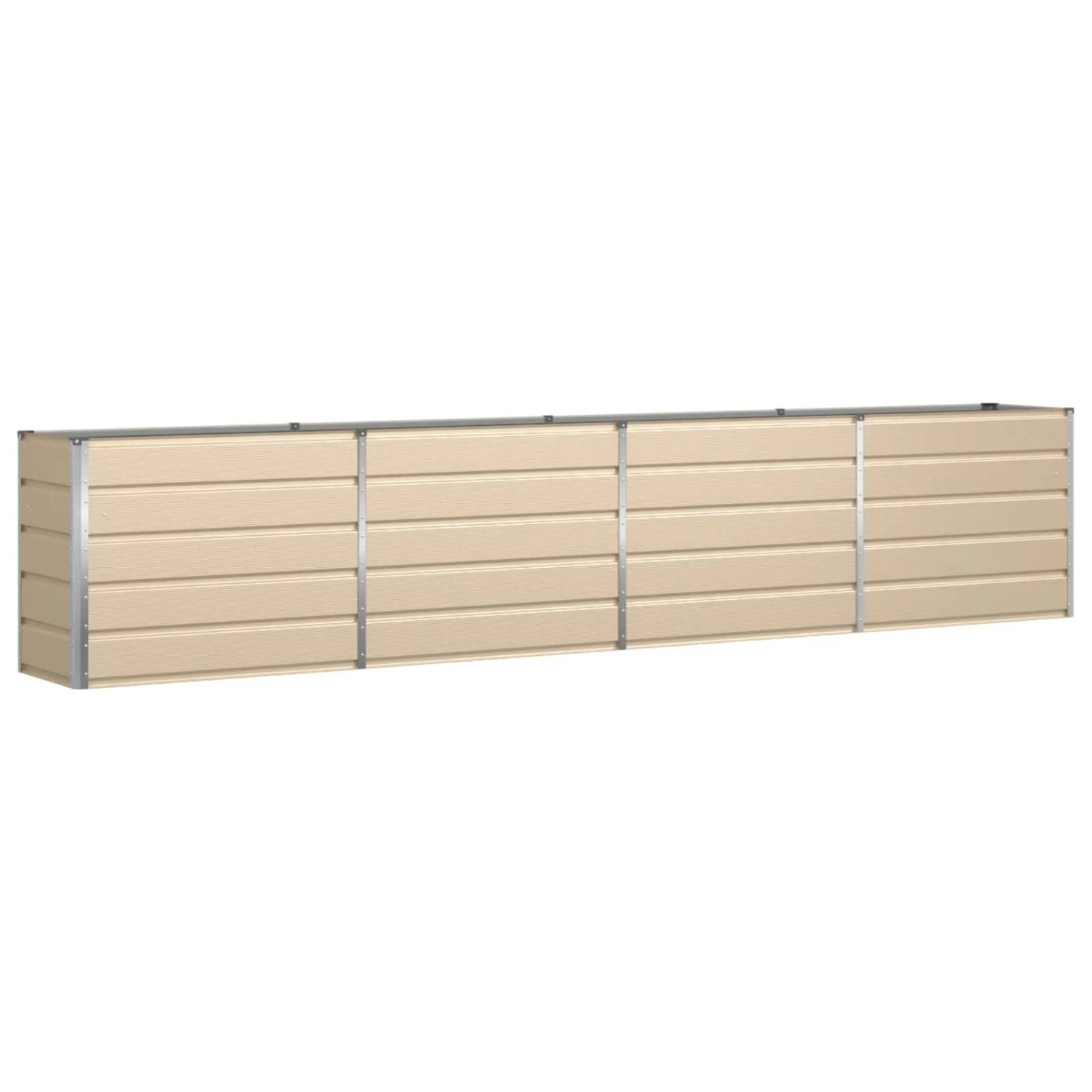 vidaXL Pflanzkübel Elfenbein 480 x 50 x 45 cm Verzinkter Stahl 42018105