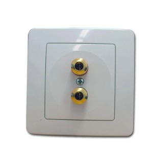 TEM EKONOMIK 2-Fach Lautsprecher Steckdose Weiß UP