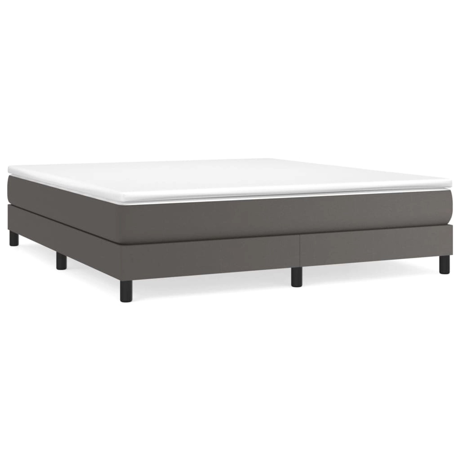 vidaXL Boxspringbett mit Matratze Grau 160x200 cm Kunstleder1380242 günstig online kaufen
