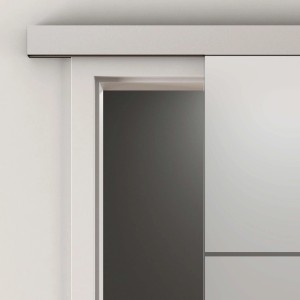 Novadoors Schiebetürsystem Nova 407 für Glastüren, 200 cm, Detailansicht.