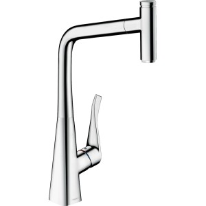 Hansgrohe Metris Select 320 Küchenmischer mit Ausziehauslauf, Chrom.