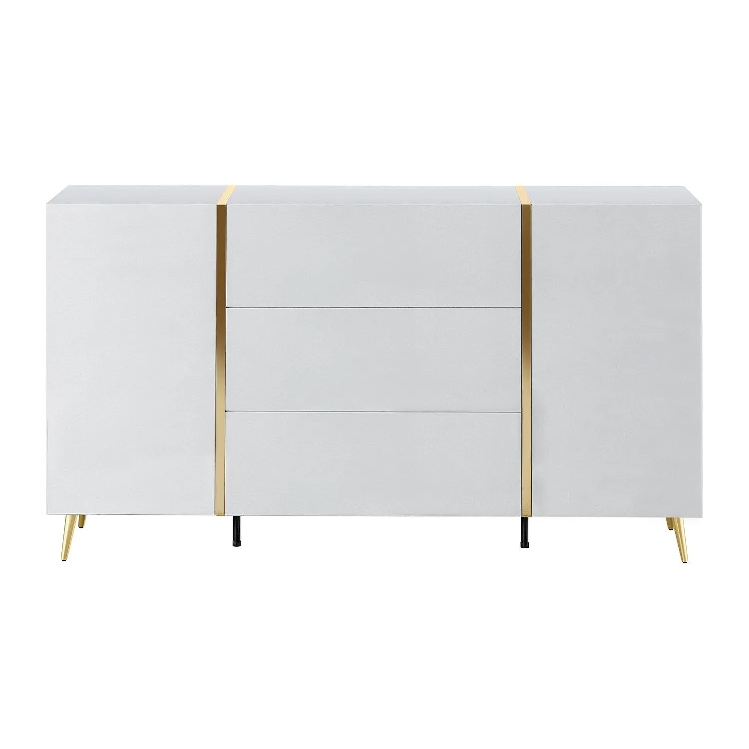 Vente-unique Sideboard Marzialo Weiß  Goldfarben 158 cm