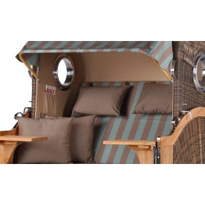 GarWoh Strandkorb Rantum Teak PE Grey Dessin 520