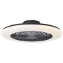 Schwarze LED-Deckenleuchte Salerno mit Ventilator, Ø 57,7 cm. Deckenlampe mit integriertem Ventilator.